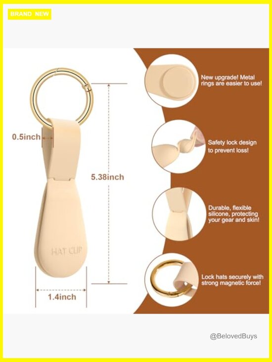 Magnetic Hat Clip for Travel on Bag, Silicone Hat Holder for Tote Beach Bag main image 4
